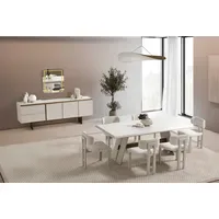 Aea Elegantes Esszimmer-Set aus Holz in Beige mit Esstisch,