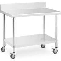 Royal Catering Edelstahltisch mit Rollen - PREMIUM - 60