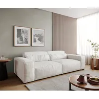 DeLife Big-Couch Sirpio Bouclé Creme-Weiß 230x95 cm