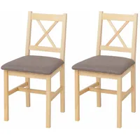 Mendler Esszimmerstuhl HWC-F77 Stoff grau braun 2er Set