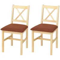 Mendler Esszimmerstuhl HWC-F77 Stoff terrakotta braun 2er Set