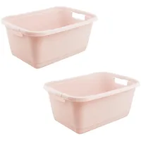 KEEEPER aenna 2x Wäschewanne Stabiler Kunststoff, 52 l, nordic