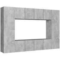 VidaXL 8-tlg. TV-Schrank-Set Betongrau Holzwerkstoff