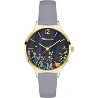 TAMARIS Romantic Flowers grau Leder 28 mm TT-0142-LQ
