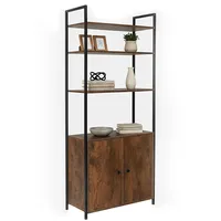 Relaxdays Bücherregal 60 x 24 x 159,5 cm Braun/Schwarz