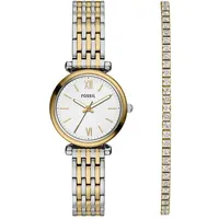 Fossil Damen, Analog Quarz Uhr mit Edelstahl Armband ES5450SET