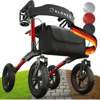 Eloneo Rollator faltbar leicht mit Sitz Outdoor rot