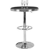 FineBuy Bartisch Ø 60 cm American Diner Schwarz /