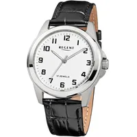 REGENT - F-1570 - Armbanduhr Analog Lederarmband schwarz