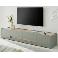 Furn.design Center Lowboard 223 cm Salbei Grün/Eiche Holz