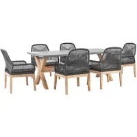 Beliani Olbia Set 6-tlg. Grau/Schwarz/Braun