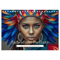 Calvendo Farbenfrohe Portraits (Tischkalender 2026 DIN A5 quer), CALVENDO
