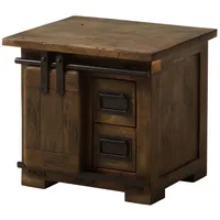 MASSIVMOEBEL24.DE Nachttisch Mango 50x40x45 braun lackiert RAILWAY #4012