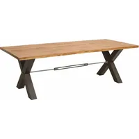 Casa Padrino Esstisch Naturfarben / Schwarz 200 cm -