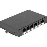 DeLock Leergehäuse 6 Port für Keystone RJ-Module schwarz zur