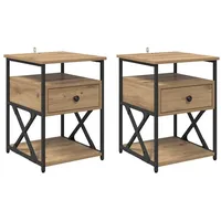 VidaXL Nachtschrank Artisan-Eiche 40 x 42 x 55 cm