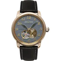 Zeppelin 7664-5 Herrenuhr Automatik LZ127 Graf Zeppelin Dunkelbraun/Grau