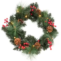 IDENA Weihnachtskranz 15 LED 6h Timer Ø50cm batteriebetrieben