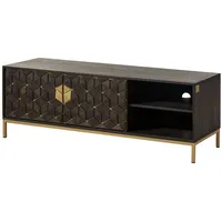 Massivmoebel24 TV-Board Mango 145x45x50 grau geölt DIAMOND #106