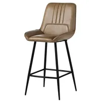 MASSIVMOEBEL24.DE Barstuhl Echtleder 52x57x108 beige IRON Label #616