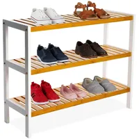 Relaxdays Schuhregal 70 x 55 x 26 cm natur/weiß