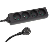 Perel Steckdosenleiste 5 m Schwarz 4 St.