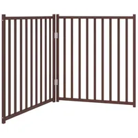 VidaXL 2-tlg. Hundetor Faltbar Braun Eiche 160 cm Massivholz