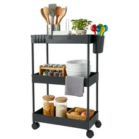 Relaxdays Rollwagen, 3 Etagen, Servierwagen, Küchenwagen Bad & Büro,