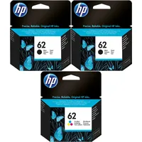 HP 62 CMY + 2x schwarz