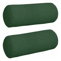VidaXL Bolsterkissen 2 Stück Dunkelgrün Ø 15 x 40