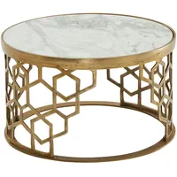 FineBuy Couchtisch FineBuy Sofatisch Echter Marmor Ø 60 cm