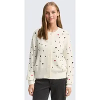 Tom Tailor Denim Cardigan Strickjacke, 39151-White Black Dots and