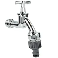 Tecuro Auslaufventil 1/2 Zoll Messing hochglanzverchromt