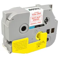 Ampertec P-Touch Band kompatibel zu TZe-252 rot auf weiß