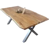 Sam Esstisch Baumkante massiv Akazie Natur 300 x 120