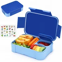 Luxuskollektion Brotdose Kinder Fächern Bento Lunchbox 900ml Auslaufsicher Blau