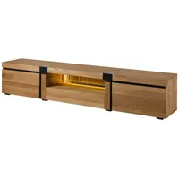 Massivmoebel24 TV-Board Wildeiche 260x48x50 natur geölt ROTTERDAM #120