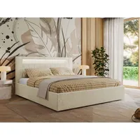 Mks möbel MKS MEBLE Polsterbett Doppelbett mit Holzlattenrost GOLD