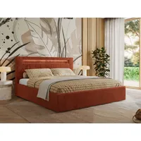 Mks möbel MKS MEBLE Polsterbett Doppelbett mit Holzlattenrost GOLD