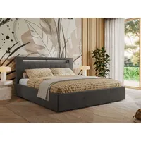 Mks möbel MKS MEBLE Polsterbett Doppelbett mit Holzlattenrost GOLD