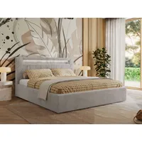 Mks möbel MKS MEBLE Polsterbett Doppelbett mit Holzlattenrost GOLD