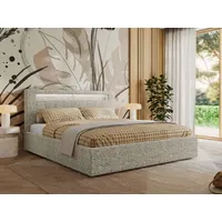 Mks möbel MKS MEBLE Polsterbett Doppelbett mit Holzlattenrost GOLD