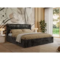 Mks möbel MKS MEBLE Polsterbett Doppelbett mit Holzlattenrost GOLD