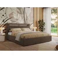 Mks möbel MKS MEBLE Polsterbett Doppelbett mit Holzlattenrost GOLD