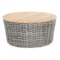 SonnenPartner Sands Loungetisch Ø 91 x 0 cm Aluminium/Teakholz