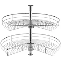Vevor nierenförmiger Chrom-Eck-Organizer 360° drehbare Gewürzregal Organizer, 2-stufiges höhenverstellbares