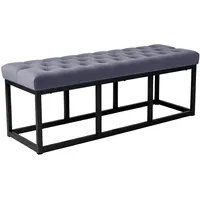 CLP Sitzbank Polson, modern, schwarzes Metallgestell, gestepptes Samt, Bodenschoner,