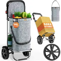 Monzana 3in1 Einkaufstrolley grau 56 L