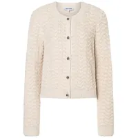 More & More Strickjacke mit Rundhalsausschnitt und Knopfleiste, Offwhite,