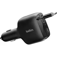 Belkin Kfz-Ladegerät 75W mit einziehbarem USB-C-Kabel Schwarz